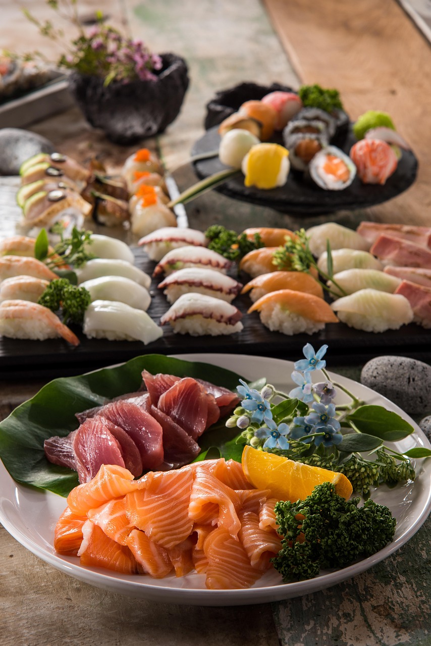 sushi, food, delicious, salmon, plate, restaurant, dining, shrimp, buffet, food photography, sushi, sushi, sushi, sushi, sushi, buffet
